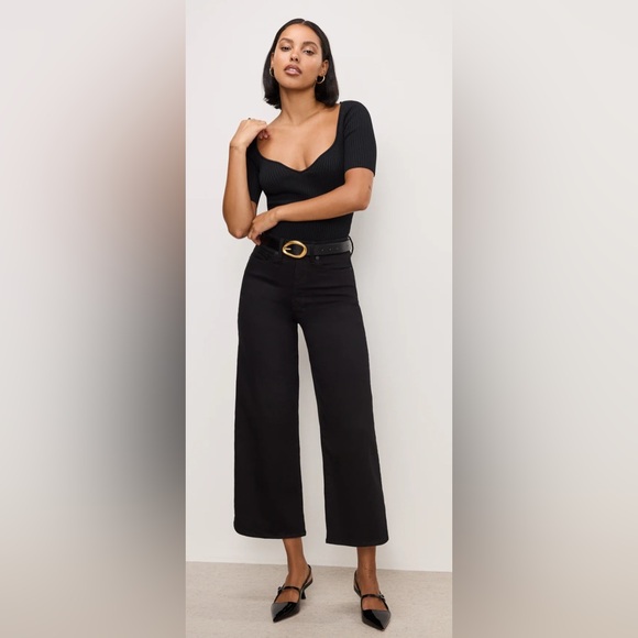 Good American Pants - NWT Good American Crop Palazzo‎ Wide-Leg Pants